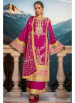 Heavy Silk Chinnon Pink Festival Wear Embroidery Work Pakistani Suit